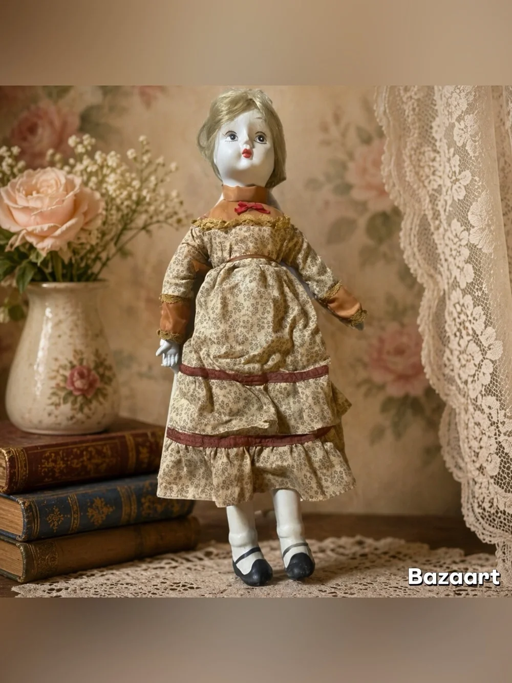 1970’s Walda Doll Vintage Blonde Bisque Porcelain Painted Face Original Clothes